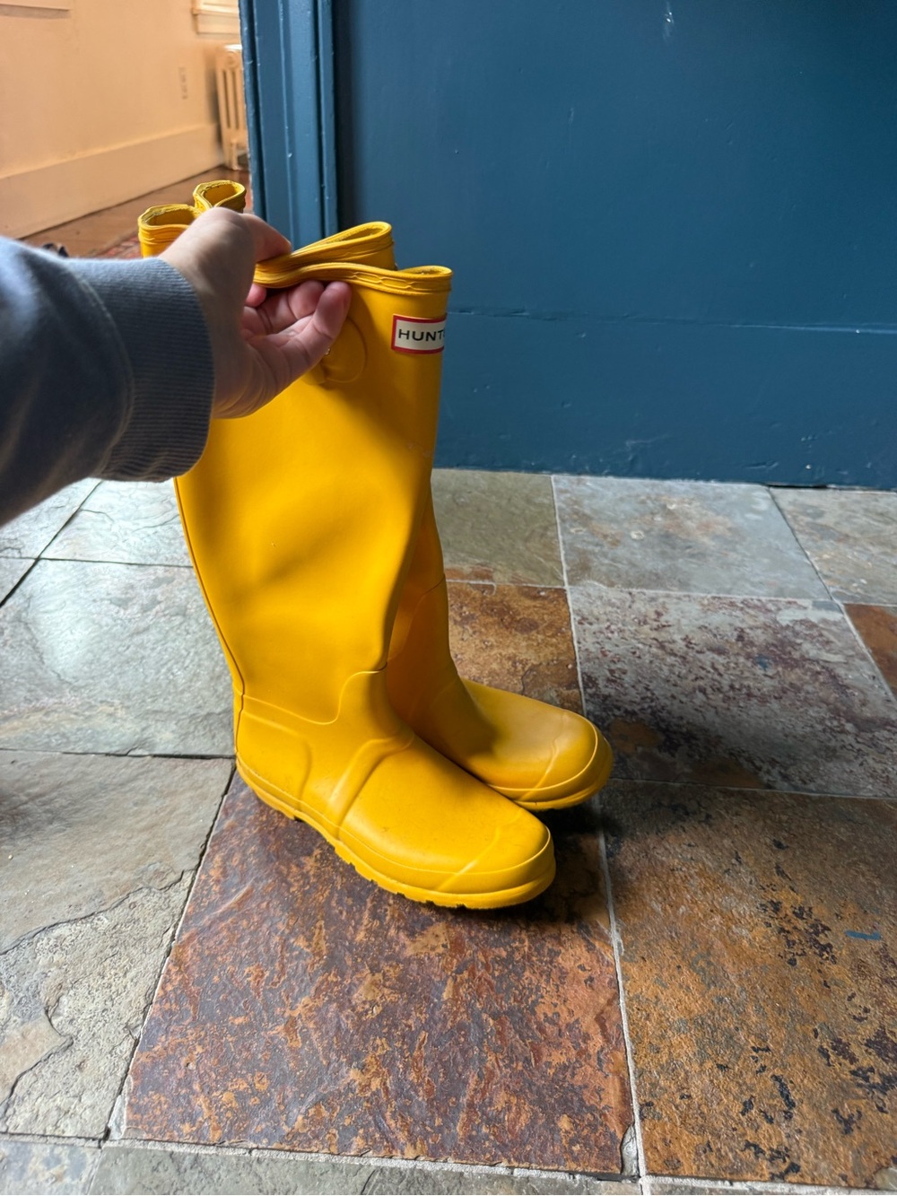 Hunter Yellow Women's Knee-High Rain Boots
